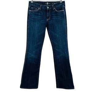 Womens 29x32 7 For All Mankind‎ A Pocket Jeans Flare Medium Wash Stretch Denim